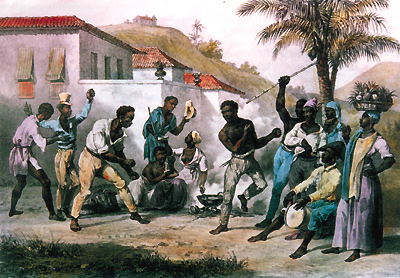 Capoeira ou la danse de la Guerre par Johann Moritz Rugendas, 1835